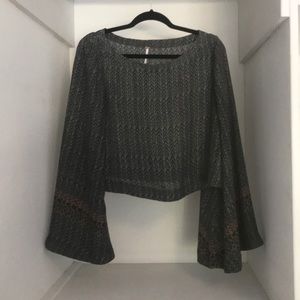 Free people bell sleeve crop top